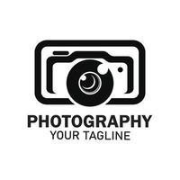 fotografie camera logo pictogram vector ontwerpsjabloon geïsoleerd op zwarte achtergrond