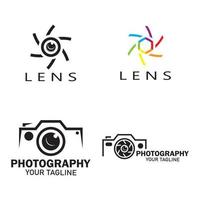 fotografie camera logo pictogram vector ontwerpsjabloon geïsoleerd op zwarte achtergrond