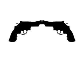silhouet van dubbele geweer, pistool voor logo, pictogram, website of grafisch ontwerp element. vector illustratie