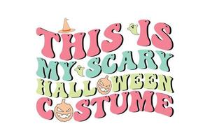 groovy stijl halloween typografie t-shirt ontwerp, groovy y-shirt vector