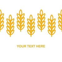tarwe oren vector boerderij logo pictogrammalplaatje. lijn volkoren symbool illustratie voor biologische eco bakkerij, landbouw, bier op wit