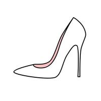 wit bruiloft schoen van de bruid met hoog hakken. feestelijk vrouwen schoenen. tekening vector illustratie