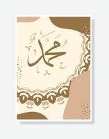 Mohammed Arabisch schoonschrift met wijnoogst cirkel en grunge ornament geschikt voor huis decor of moskee decor vector