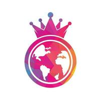 koning planeet vector logo ontwerp. wereldbol koning logo icoon ontwerp.