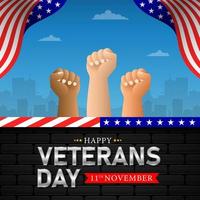 veteranen dag achtergrond,banner,groet kaart en banier met Amerikaans vlag en sterren vector