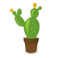 cactus pictogrammen in vlak stijl Aan wit achtergrond. eigengemaakt cactus in een pot en bloemen. verscheidenheid van decoratief cactussen met doornen vector