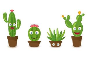 woestijn banier set, groen cactus wereld. vlak tekenfilm stijl. vector illustratie geïsoleerd Aan wit achtergrond. ontwerp elementen