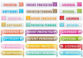 Patent- en auteursrechtknoppen vector