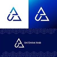 thema blauw brief Mark ontwerp logo concept vector