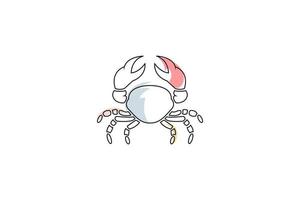 krab monoline logo ontwerp sjabloon vector