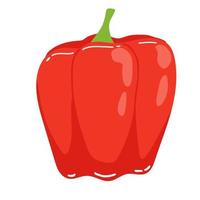 Bulgaars peper geïsoleerd Aan een wit achtergrond, vector illustratie van zoet peper, gezond voedsel, vitamines, stickers, afdrukken, logo.