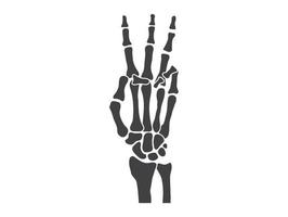 hand- botten zwart en wit menselijk skelet bot handen vector