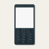 Duwen knop retro mobiel telefoon vector