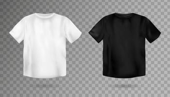 wit en zwart t-shirt sjabloon. elegant unisex kort mouwen overhemd sport- en gewoontjes slijtage vector