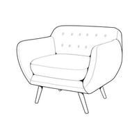 sofa of bankstel lijn kunst illustrator. schets meubilair voor leven kamer. vector illustratie.