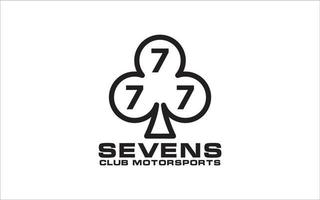 logo embleem zeven club motor sport- vector