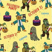 halloween patroon geest zombie onheil tekens decor vector