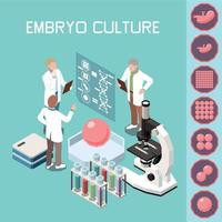 embryo cultuur isometrische achtergrond vector
