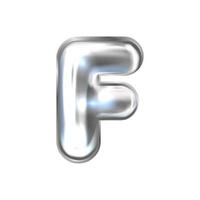zilver perl folie opgeblazen alfabet symbool, geïsoleerd brief f vector