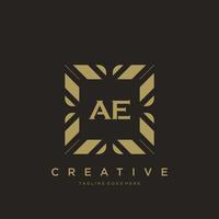 ae eerste brief luxe ornament monogram logo sjabloon vector