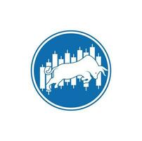 bullish handelaar logo. forex stier logo ontwerp sjabloon vector. financieel stier logo ontwerp. handel stier grafiek. vector