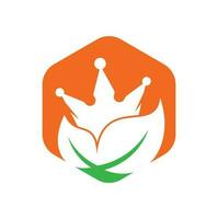 blad kroon vector logo ontwerp. groen blad kroon behandeling bedrijf logo ontwerp sjabloon.