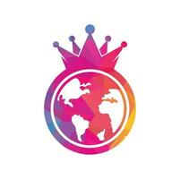 koning planeet vector logo ontwerp. wereldbol koning logo icoon ontwerp.