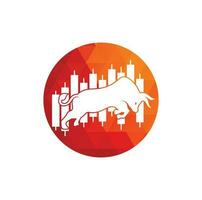 bullish handelaar logo. forex stier logo ontwerp sjabloon vector. financieel stier logo ontwerp. handel stier grafiek. vector