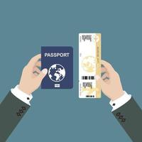 paspoort en instapkaart vector