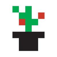 vector pixel kunst cactus woestijn geïsoleerd Aan wit achtergrond.