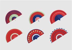 Rode Ornament Spaanse Fan Pack vector