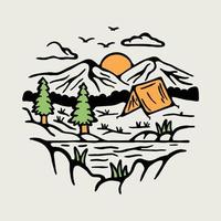 camping met mooi zo visie in de natuur grafisch illustratie vector kunst t-shirt ontwerp