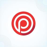 p of po brief abstract icoon modern creatief premie logo ontwerp vector sjabloon