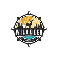 wild hert avontuur berg logo vector