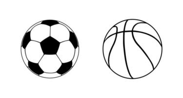 voetbal bal en basketbal bal pictogrammen. ballen vector pictogrammen. ballen geïsoleerd. bal Aan wit achtergrond. eps10