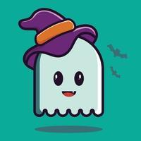 schattig glimlach geest kaart vector , gelukkig halloween