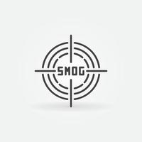 smog doelwit vector rook mist doel concept lineair icoon