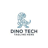 dino tech logo icoon vector beeld