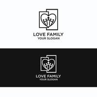 liefde familie logo ontwerp icoon sjabloon vector
