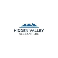 verborgen vallei logo ontwerp icoon sjabloon vector