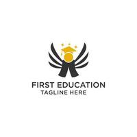eerste onderwijs logo icoon ontwerp vector