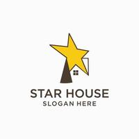 ster huis logo icoon ontwerp vector