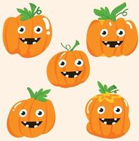 vector halloween pompoenen verzameling