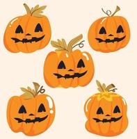 vector halloween pompoenen verzameling