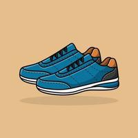 vector illustratie. paar- blauw textiel sneaker sport schoenen. schoenen voor rennen. vector illustratie.