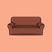 bank, fauteuil voor leven kamer vector icoon illustratie. comfortabel, rust uit, meubilair, sofa stoel, stoel bovenkant, Davenport, zacht stoel, apparatuur.