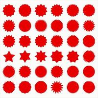 verzameling van rood etiketten uitverkoop of korting sticker vector illustratie