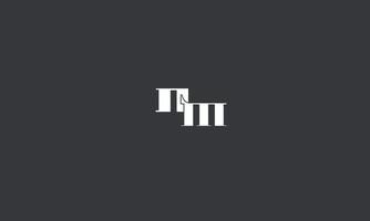 alfabet letters initialen monogram logo nm, mn, n en m vector