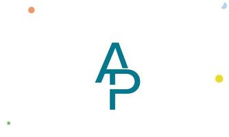 alfabet letters initialen monogram logo ap, pa, a en p vector