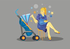 Babysitter Voeding Kind Vector